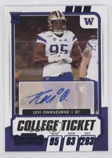 2021 Panini Contenders Draft Picks Game Ticket Blue /99 Levi Onwuzurike Auto 0c2