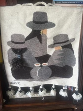 Vintage Hand Woven Ecuadorian Textile Wool Weaving Tapestry