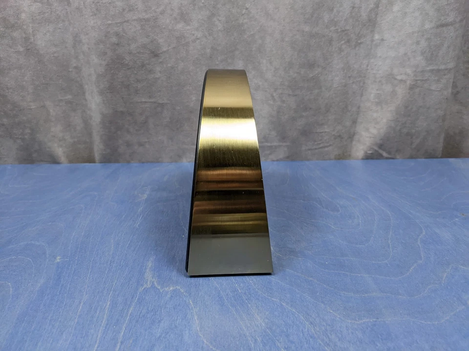 Vintage Seiko QQZ137G Half Moon Gold / Black Desk Mantle Clock Working NICE! - Image 3 of 4