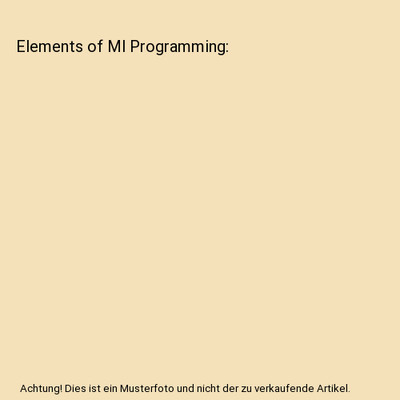 Elements of Ml Programming, Ullman, Jeffrey D.