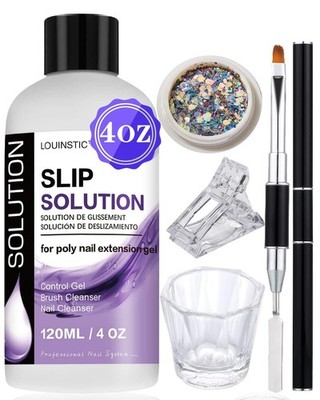 Polygel Slip Solution Liquid - 120Ml Poly Nail Gel Slip Solutions Anti-Stick Sli