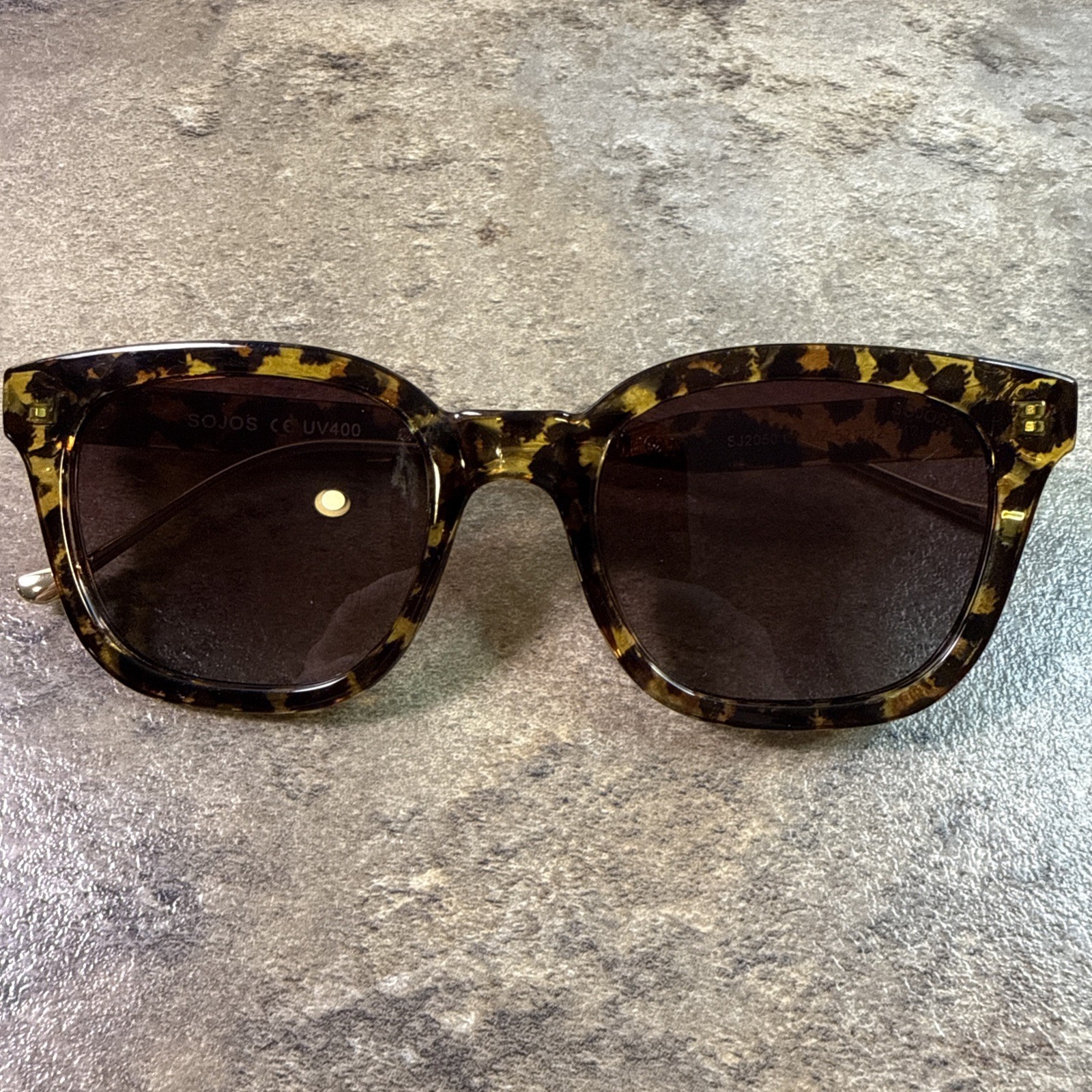 SOJOS SJ2050 C9 Tortoise Rectangular Sunglasses U… - image 1