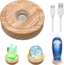 7 LED Rotating Display Stand, Spinning Stand with Colored Lights, round 360 Degr