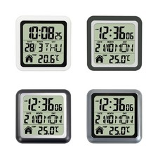 Large Screen Digital Clock For Bathroom Shower Waterproof Temperature Display