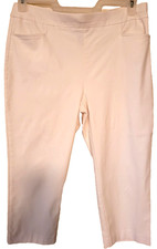 Women's CHICO'S Capri Pants White Pull Up Pockets SZ 1 Slimming Stretch Summer