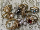 vtg AVON ring Lot*READ Description*Costume Jewelry KENSINGTON Ring Victorian
