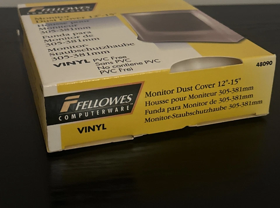 Fellowes CRT Monitor Dust Cover  12"-15" PC Computer Monitors New Vinyl PVC Free - Image 4 of 4