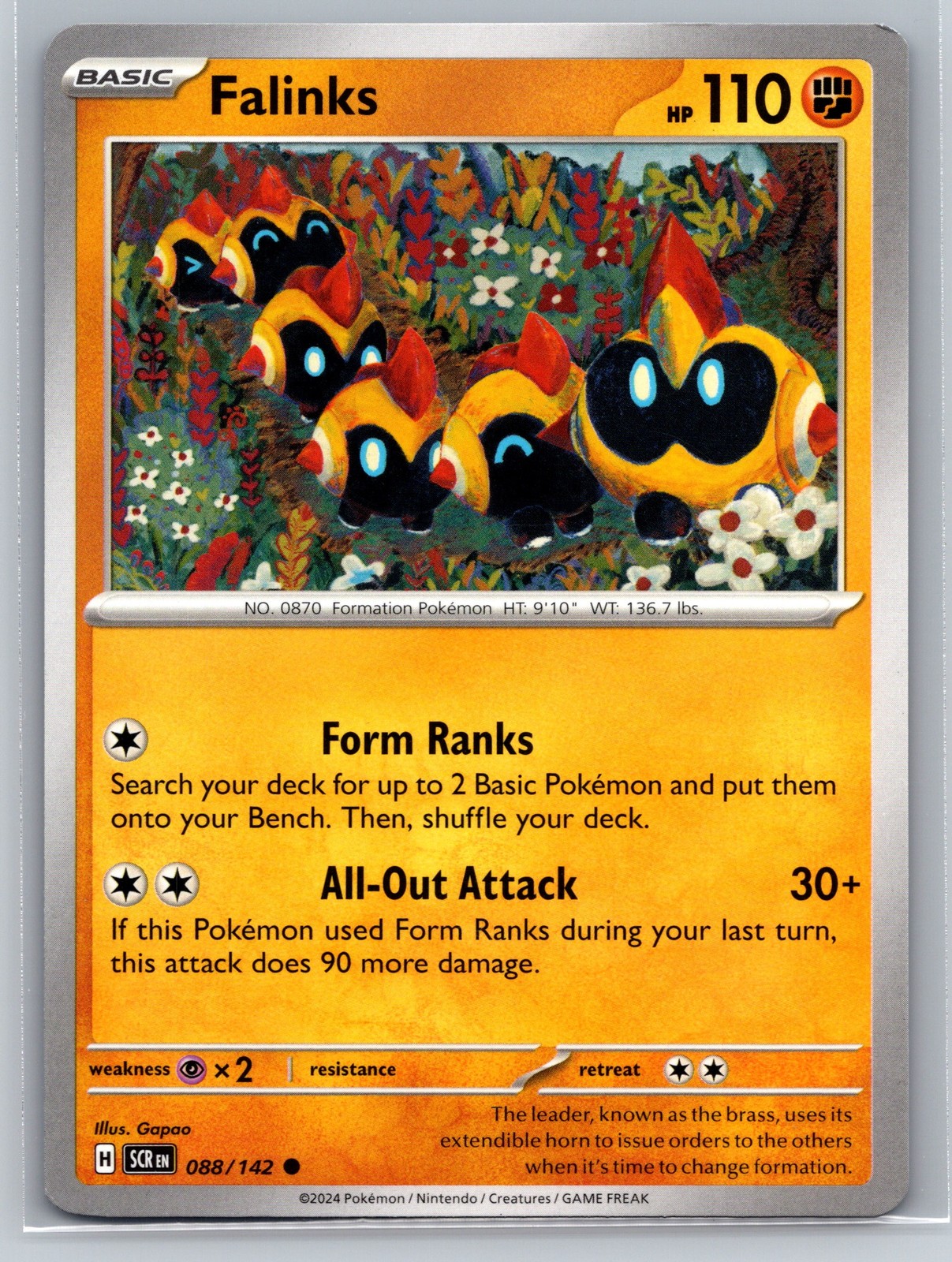 Falinks 088/142 Stellar Crown Fighting Type Basic Formation Pokemon TCG Card