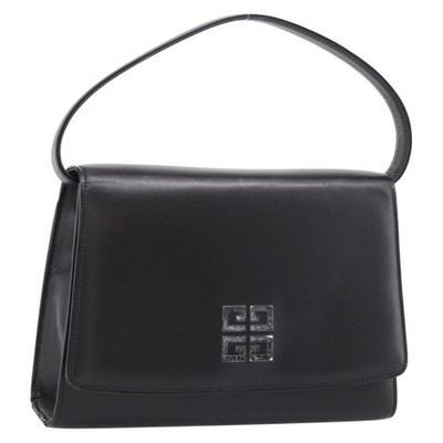 GIVENCHY Hand Bag Leather Black Auth ka5773A