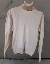 Preview Collection Women's L Beige Silk Wool Turtleneck Sweater