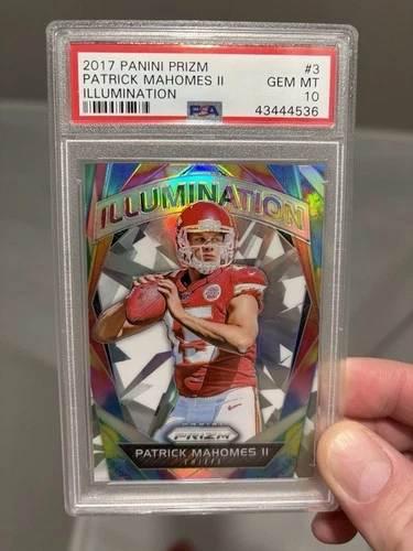 Panini Prizm 2017 Illumination Patrick Mahomes II #3 Chiefs PSA 10 Rookie 📈📈