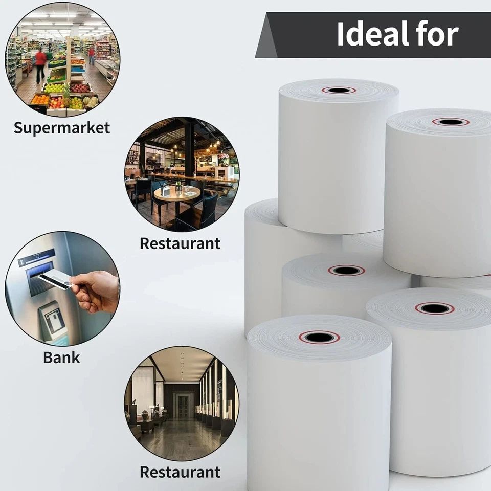 2 1/4" 85' ft for Clover Register Thermal Paper Rolls (Box of 40)- Uline - Image 4 of 4