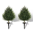 Artificial Cedar Bush Shrubs 2ft Set of 2 Outdoor Indoor UV Resistant Fake Plant