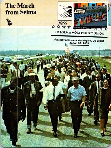 Dr Jim Stamps Maximum Card 1965 Selma March 37C Fdc