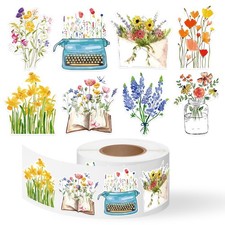 500Pcs Wildflower Stickers Roll Spring Floral Paper Decals Summer Flower Bouquet