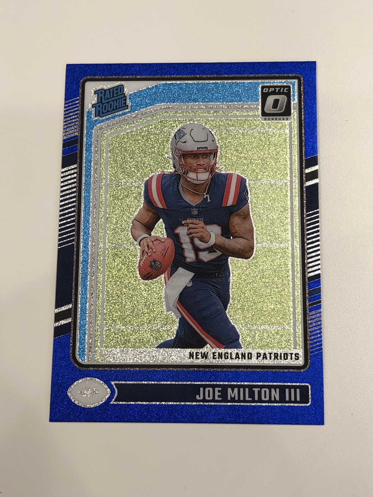 2024 Panini Donruss Optic Football Joe Milton III #255 Blue Glitter Rookie