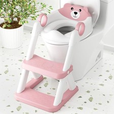 Kids Toilet Step Stool 6-Position Adjustable, Wide 15.7x5.2in Foldable