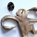 Monkey Pin Bronze Animal Brooch Handpainted Details Unique Jewelry For Blazer — photo 4