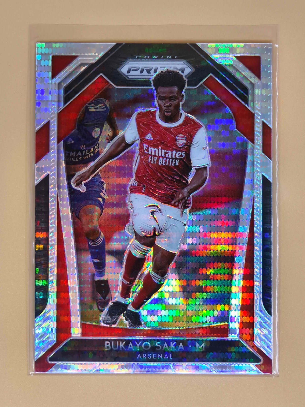 2020-21 Panini Prizm EPL Bukayo Saka Red Ice Prizm #40 Arsenal