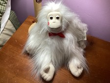 Vtg 1988 Plush Creations Inc 12  Plush Valentine Kiss White Long Hair Orangutan