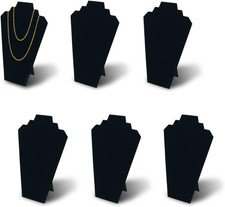 6Pcs/ Pack 12.5Inches Black Velvet Necklace Easel Jewelry Organizer Displays Sta