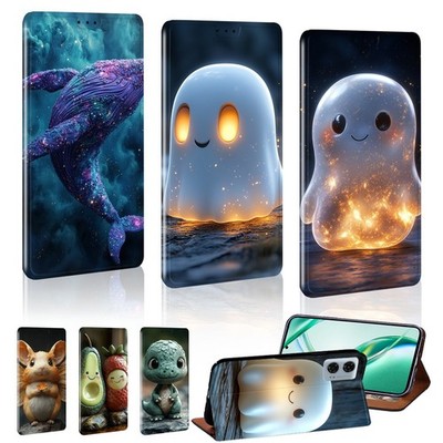 3D Healing Design Leder Ständer Cover Case für Motorola Moto E, Moto G, Edge 40/50
