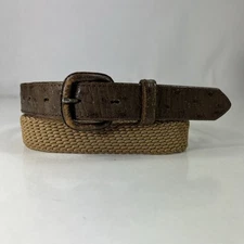Tex Tan Brown Stretchy Belt - Calfskin Trim - Women's Size 34