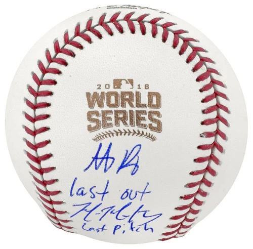 Anthony Rizzo & Mike Montgomery Signed 2016 World Series Baseball w/2-INS-SS COA