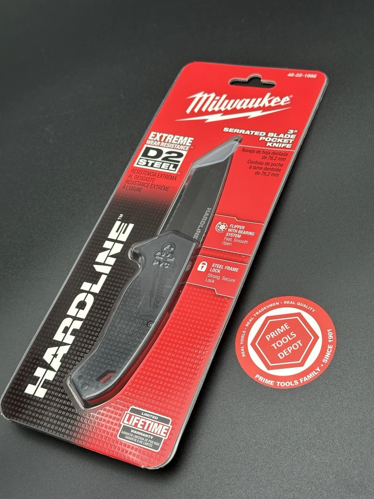 Milwaukee 48-22-1998 3” HARDLINE Serrated Pocket Knife – NEW