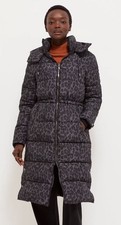 Leopard Print Puffy Coat Long Line Padded Hooded Jacket Animal trending 
