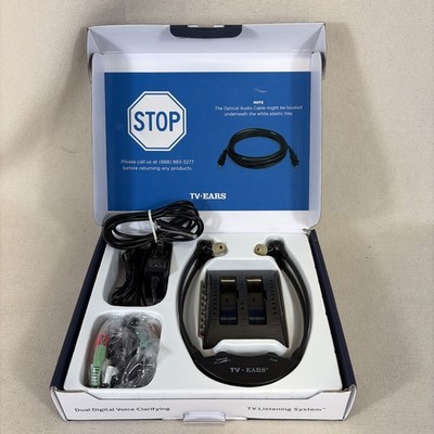 TV Ears 11841 Wireless 5.0 Dual Digital Voice Clarifying Headphones System
