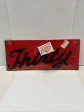 Vintage Hy-Ko Script Style Black House Numbers Rustproof  “Thirty”