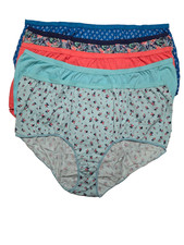 NWOT Comfort Choice Assorted 5 Pair Pack Cotton Brief Panties Size 15
