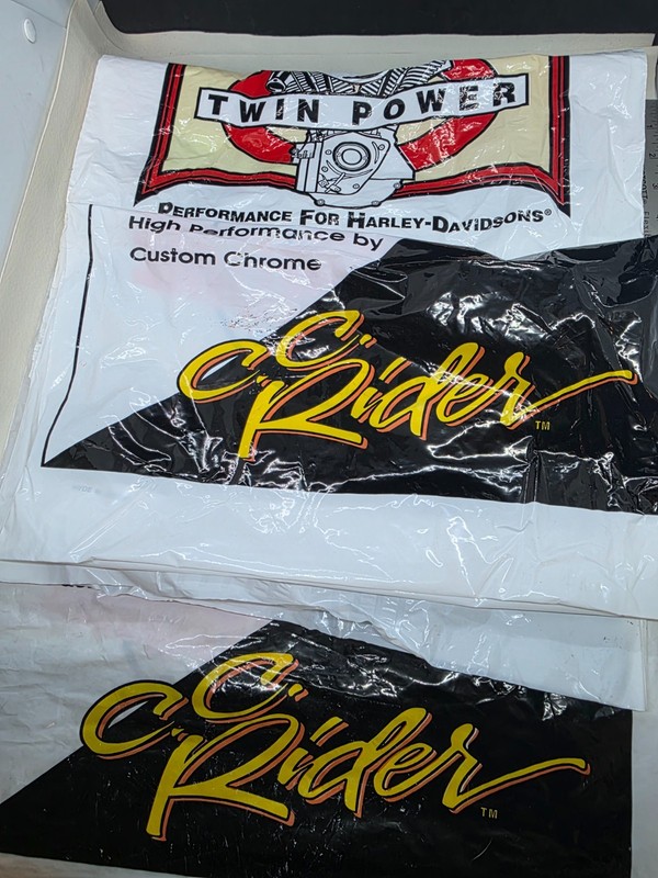 Vtg Harley Davidson Plastic Shopping Bag  White Large Hog HD RevTech Twin Power