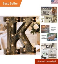 Industrial Themed Light-Up Marquee Letter K - Perfect for Home  Events