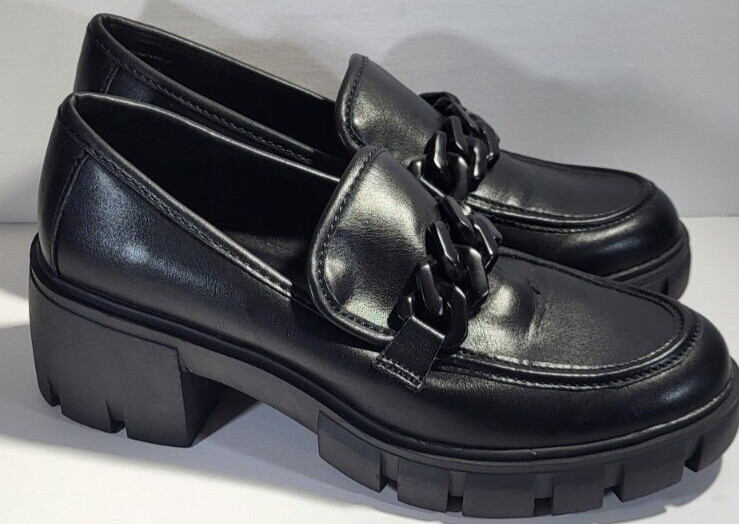 Madden Girl Hoxton Black Chunky Platform Y2K Womens S… Gem