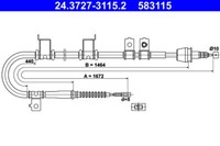 ATE Handbremsseil Links FüR Hyundai Elantra 4 I30 1.4-2.0D 11.05-12.11 OE