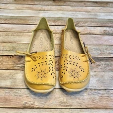 Socofy Loafer Yellow Leather Flat Slip On Moccasin