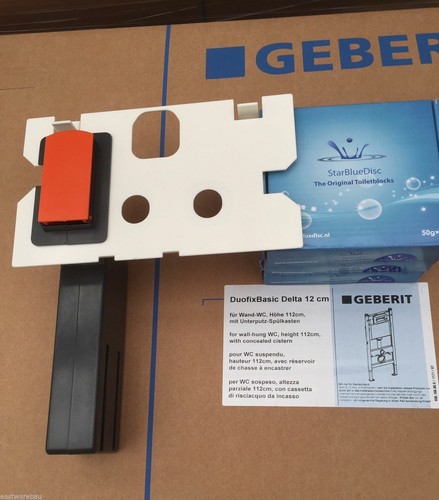 Geberit Duofix Vorwandelement mit Wand WC spülrandlos Komplettset mit WC Sitz - Bild 8 von 24