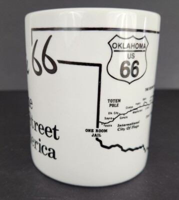 Oklahoma OK State Map Route 66 USA Travel Souvenir Coffee Tea Cocoa Mug Cup