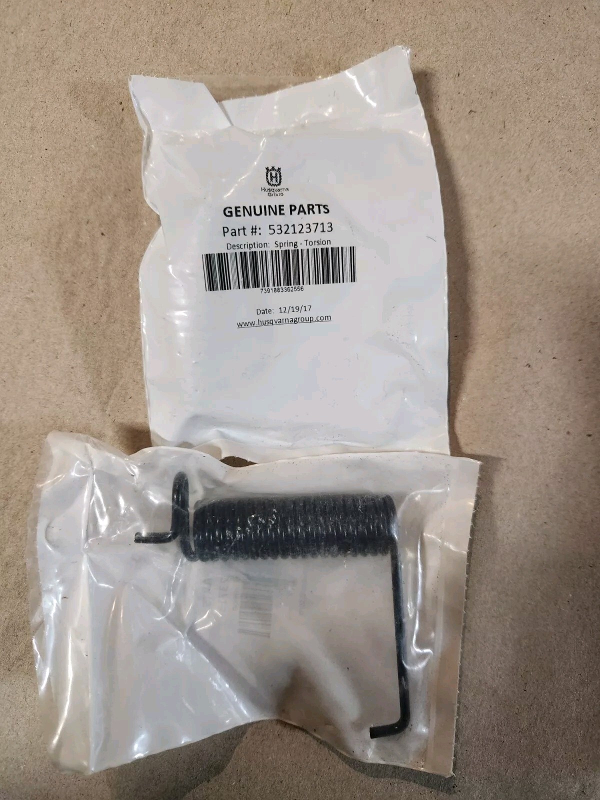 A3. OEM. Husqvarna 532123713 Torsion Spring For Husqvarna Poulan/Roper/Craftsman