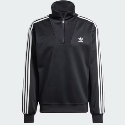 Adidas Originals Adicolor Black Funnel Neck Track Top Jacket Men Size New IZ4803