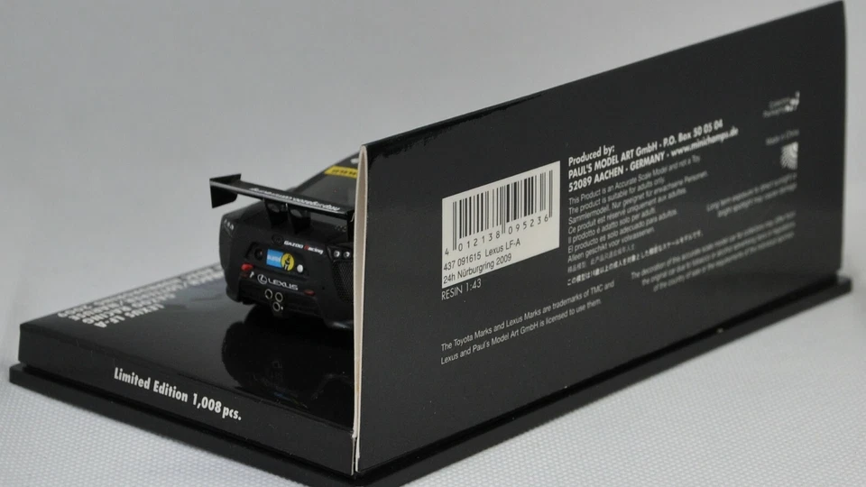 Lexus LF-A nr. 15 24h Nürburgring 2009 1/43 Minichamps 437091615 - Immagine 3 di 4