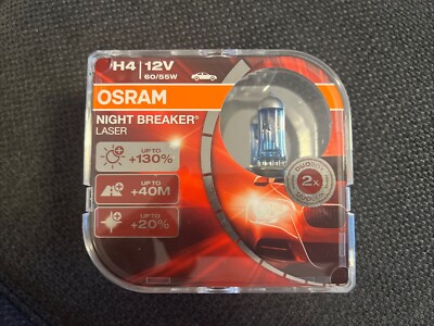 OSRAM NIGHT BREAKER LASER H4 60/55W Halogen-Scheinwerferlampe - Duo Box...