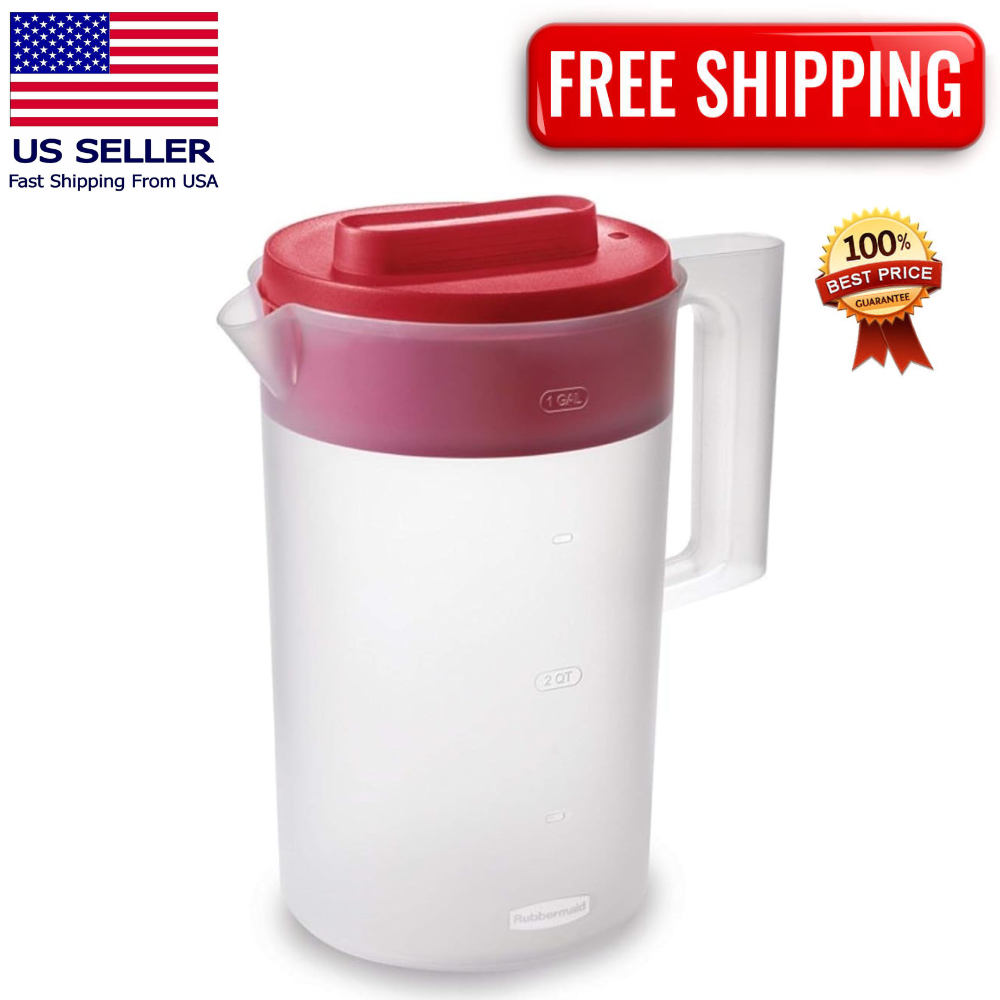 Rubbermaid Water Juice Drink Pitcher with Multifunction Lid ,1 Gallon