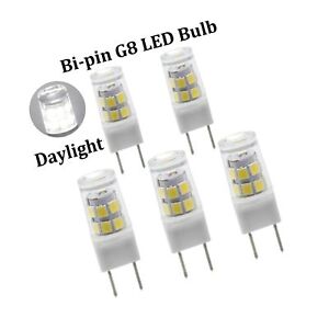 g8 led bi 120v bulb daylight 6000k 50w t4 equivalent halogen base