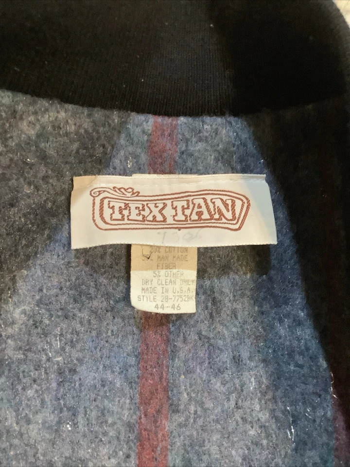 Ретро Western куртка ~ Tex желтовато-коричневый бирюзовый с подкладкой Southwest мужской 44-46 XL винтажный - Изображение 4 из 4