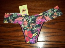 NWT HANKY PANKY ORIGINAL RISE STRETCH LACE THONG PANTIES 5Z1182 BKMU OS 1 sz