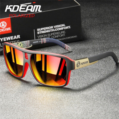 Fahrerbrille Quadratisch KDEAM Sport-Sonnenbrille Polarisiert – 9 Farben, UV400, Für Damen & Herren Sonnenbrille Damen Herren KDEAM