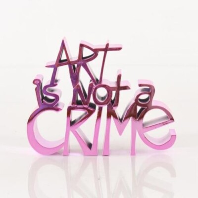 ART IS NOT A CRIME - HARD CANDY PINK - MR BRAINWASH- SCULPTURE - SIGNED - UNIQUE